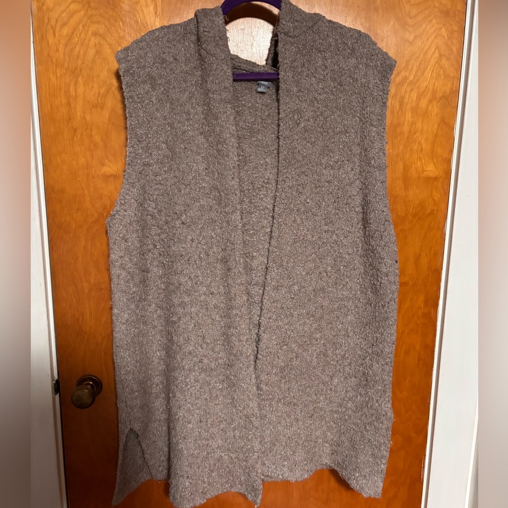Aerie Long Cardigan Vest with Hood Size XL